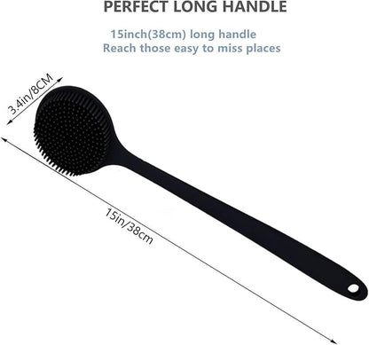 Silicone Body Scrubber, Long Handle Back Scrubber for Body, Shower Srush Back Brush Body Exfoliator