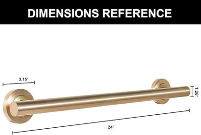 Lava Odoro Shower Grab Bar, Modern Stainless Steel Handicap Grab Bar for Bathtubs and Showers, Shower Safety Bar for Seniors Disabled, ADA-Compliant (Champagne Gold, 24 Inch)