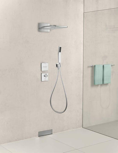 Chrome Wall Supply Elbow with Hand Shower Holder, Keymark Brass Square 1/2″Shower Hose Connector, Wall Mount Drop Ell Union Water Outlet