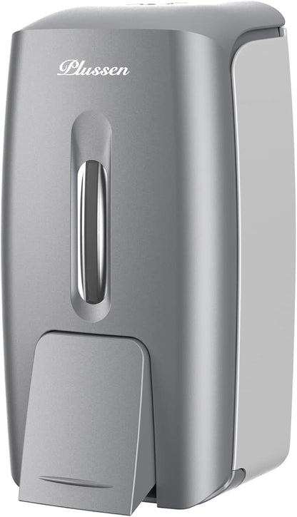 Soap Dispenser Wall Mount Adhesive Commercial Soap Dispenser 800ml No Drill Hand Sanitizer Dispenser for Bathroom Support Liquid and Gel,Silver-PN9088