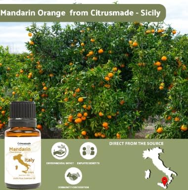 Pure Mandarin Essential Oils - Direct from Citrusmade Italy for Diffusers, Aromatherapy, Home Fragrance & Bath - Natural Aceite de Mandarina for Massage (22lbs)