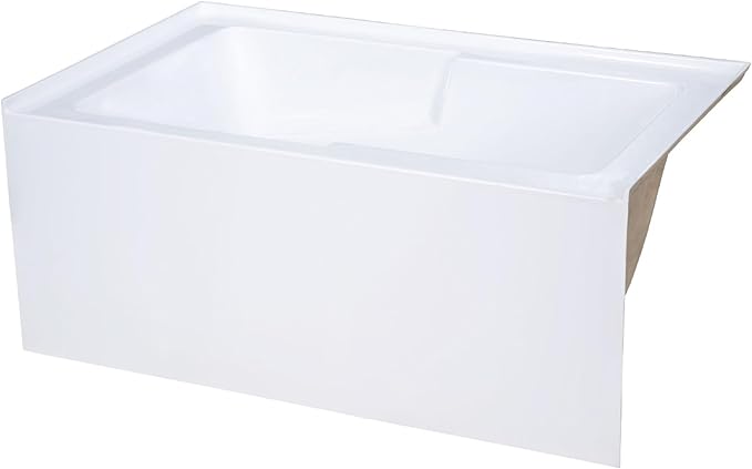 Voltaire 48" x 30" Right-Hand Drain Alcove Integrated Armrest Bathtub with Apron