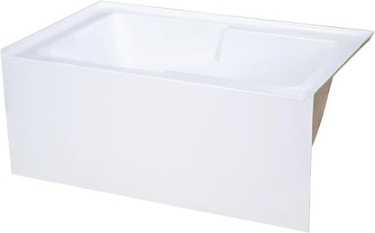 Voltaire 48" x 30" Right-Hand Drain Alcove Integrated Armrest Bathtub with Apron