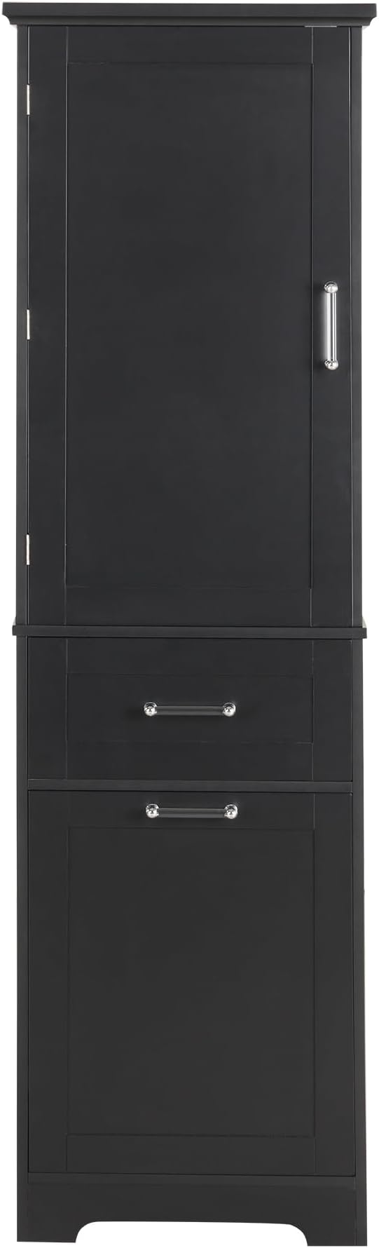Favfurish 68" Tall Bathroom Storage Cabinet with Door and 2 Drawer,Modern Linen Cabinets w/Adjustable Shelf & Magnetic Door Stopper,Freestanding Organizer for Bath Room,Study,Office,Kitchen Black