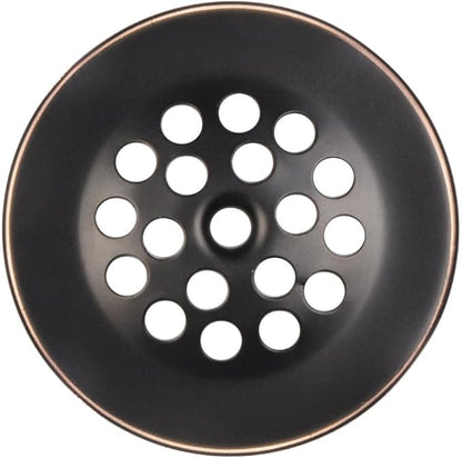 Trip Lever Bathtub Drain Kit with Strainer – 2-Hole Overflow Faceplate, Matching Screws – Tub Drain Trim Replacement Set for Bathroom Bathtubs