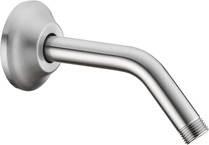 BESTILL Wall Mounted 6 Inch Shower Head Arm, Shower Arm and Flange Included, Brushed Nickel