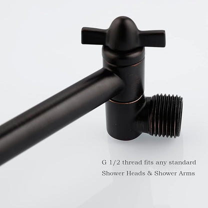Shower Arm Extension, Solid Brass Shower Extender with Lock Joints, Lower or Raise Rain or Handheld Shower Head to Your Height & Angle (5 Inch, Oil Rubbed Bronze)