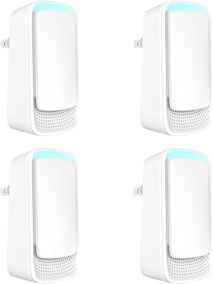 Plug-In Air Ionizer Air Purifier (4 Pack), Negative Ion Odor Neutralizer, Filterless & Portable Wall Outlet Air Freshener, Ultra Quiet 24/7 Operation for Home Bedroom Office Bathroom
