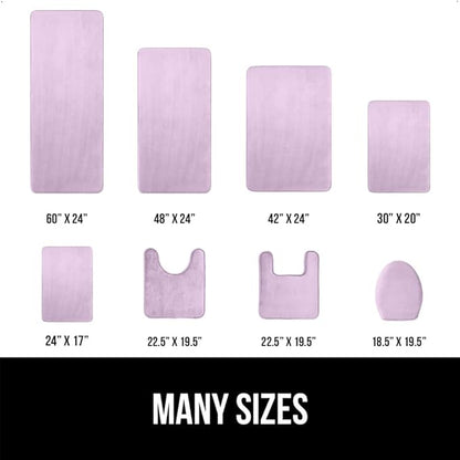 GORILLA GRIP Memory Foam Bath Mat, Soft Absorbent Velvet Bathroom Mats, Durable Dots on Underside, Machine Washable Bathmat, Carpet Rug Room Decor for Shower Tub Floor RV, 24x17 Rugs, Purple