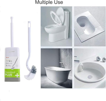 Marbarsse Bathroom Toilet Bowl Brush and Holder, Curved Design Toilet Brush for Deep Cleaning Under Rim, Best Toilet Brush Set, Easy Handy CompactToilet BowlCleaner Brush for Bathroom, 1 Pack