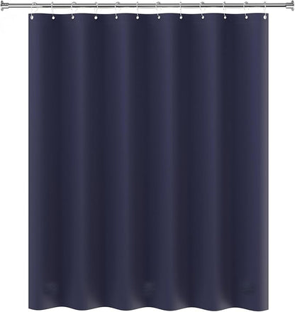 AmazerBath Navy Blue Shower Curtain, Thick PEVA, Heavy Duty Waterproof 72x72 with 3 Weighted Stones and 12 Grommets