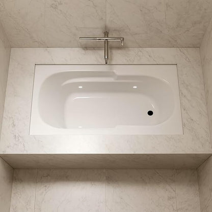 Carver Tubs - AR6032 - Modern White Fiberglass Soaking Bathtub for Bathrooms - w/Built-in LED Lights - White Spacious Rectangular Acrylic Soaking Bathtub - Deep Relaxing Soak - 60"L x 32"W x 18"H