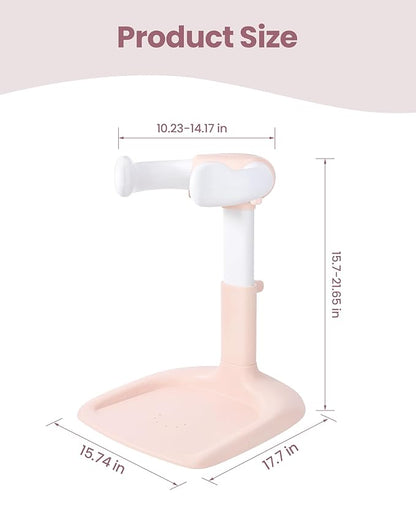 Baby Shower Stand for Infant to Toddler 6–36 Months, Baby Bath Stand Support with Adjustable Height, Anti-Slip Stable Design, Multi-Purpose Toddler Bath Helper, Infant Shower Gifts,Pink