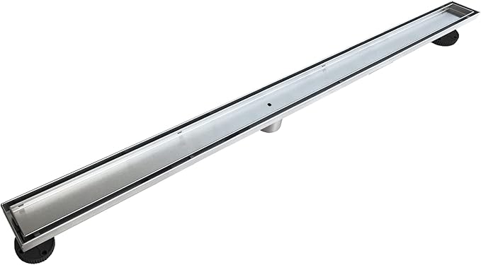 Neodrain 40-Inch Linear Shower Drain with Tile Insert Grate, Brushed 304 Stainless Steel Rectangle Shower Floor Drain, Linear Drain with Leveling Feet, Hair Strainer