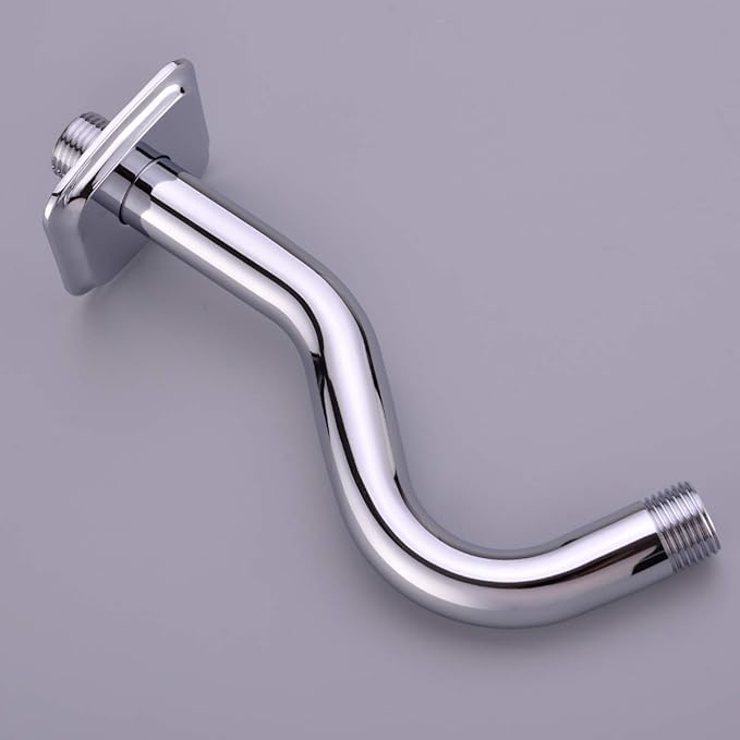 TRUSTMI 8-Inch Angled Shower Arm with Flange for Shower Head, Wall Mounted Stainless Steel Extension Tube Replacement, Chrome