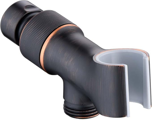 Shower Head Holder All Metal Adjustable Handheld Shower Arm Mount, 1/2" Shower Hose Holder Fits Most Hand Showerheads, Brass Hand Held Shower Head Holder , Easy to Install (Oil Rubbed Bronze)