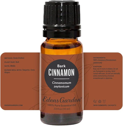 Edens Garden Cinnamon- Bark Essential Oil- 100% Pure Premium Grade, Undiluted, Natural, Therapeutic, Aromatherapy, The Best for Diffuser, Candle, Laundry, Humidifiers 10 ml (.33 fl oz)
