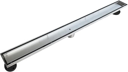Neodrain 32-Inch Linear Shower Drain with Tile Insert Grate,Brushed 304 Stainless Steel Rectangle Shower Floor Drain, Linear Drain with Leveling Feet, Hair Strainer