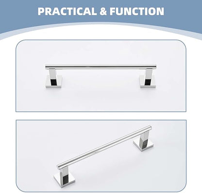 Hand Towel Bar 14", Suyar SUS304 Stainless Steel Shower Towel Holder, Bathroom Kitchen Closet Cabinet Washcloth Rack Wall Mounted, Polished Chrome