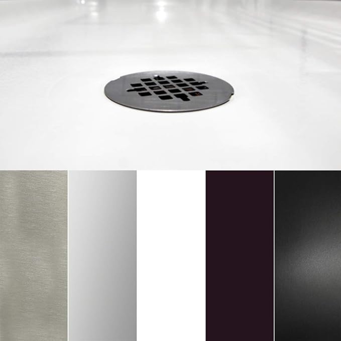 Westbrass SP6036WB-50 60" x 36" 3-Wall Shower Pan with Solid Brass Center Drain and 4-1/4" Cross Grid Brass Drain Cover, Powder Coat White