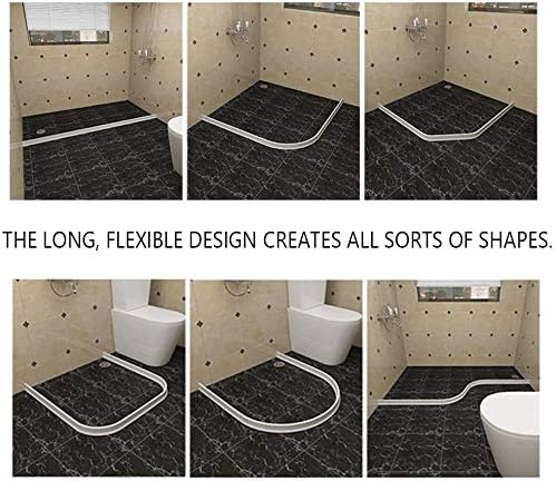 Duzzy 75 Inch Collapsible Shower Threshold Water Dam, Ideal for Wheelchair Accessible, Suitable for Accessibility ADA Handicap Showers