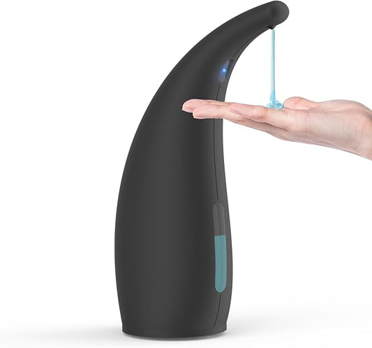 Automatic Liquid Soap Dispenser,300ML Touchless 4 Gear Adjustable,Countertop Electric Battery Operated Hand Soap Dispenser with Sensor for Bathroom,Kitchen,Office（Black）