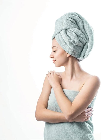 Hencely Luxury Hand Towel - Set of 2 (16x28 Inches) - Soft Turkish Cotton, Absorbent, Quick-Drying Face, Body, Kitchen, and Bathroom Towel (Hand Towels 2 Pack, Light Green)