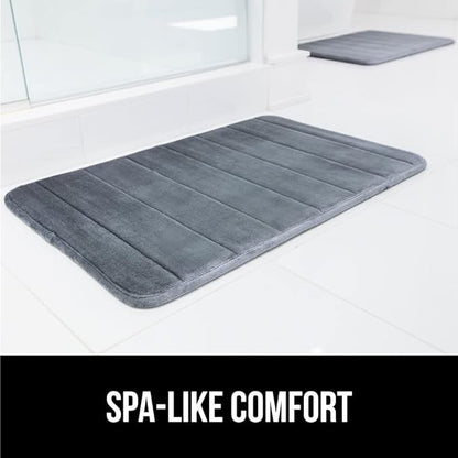 GORILLA GRIP Memory Foam Bath Mat, Soft Absorbent US Designed Bathroom Rug, Gripping Dots Machine Washable Bathmat, Cushioned Floor Mats, Shower Sink Rugs Room Décor Accessories, 36x24 Graphite Gray