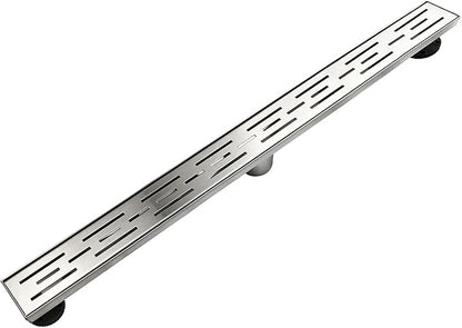 Neodrain 32 Inch Rectangular Linear Shower Drain with Brick Pattern Grate, Brushed 304 Stainless Steel Bathroom Floor Drain,Shower Floor Drain Includes Hair Strainer