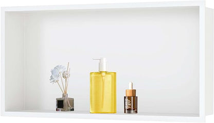 12" X 24" Stainless Steel Shower Niche Insert Tile Ready, Niche for Shower Wall, Recessed Shelf No Tile Needed for Bathroom Storage, White