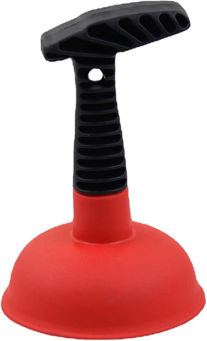 Sink Plunger, Easy to use Mini Plunger with Short Handle, Powerful Plunger Unclogging Tool for Kitchen Sink, Shower, Bathroom Drains, Bath, Red