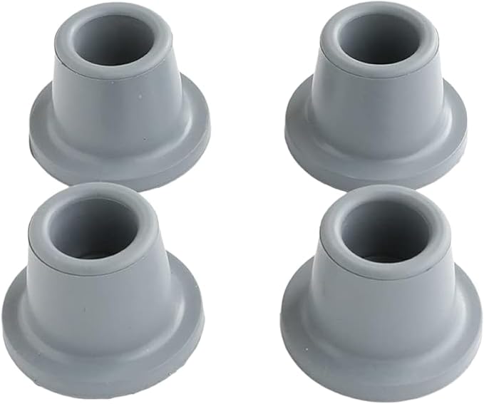 Shower Chair Tips Replacement Heavy Duty 4 Pack, Gray, Inner ID 1'' Rubber Tips for Bath Chair, Shower Stool and Tub Transfer Bench, Non Slip Leg Tips Rubber Feet (1'' (4 Pack))