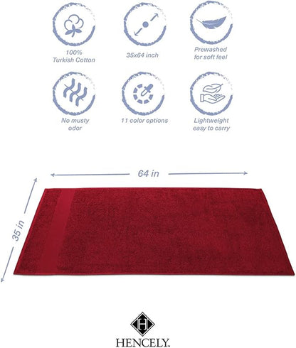 Hencely Bath Sheet Set of 2 - (35x64 Inches) - Luxury Extra Large Oversized Towels, 100% Cotton - Quick Dry, Highly Absorbent, Super Soft - Ideal for Spa, Hotel, Bathroom - (Bath Sheets 2 Pack, Red)