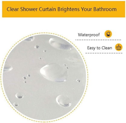 AooHome Long Shower Liner, Clear 8 Gauge Eva Shower Curtain with Hooks, Bottom Magnets, Heavy Duty, Water Repellent, Rust Proof Grommets, 72x96 Inches