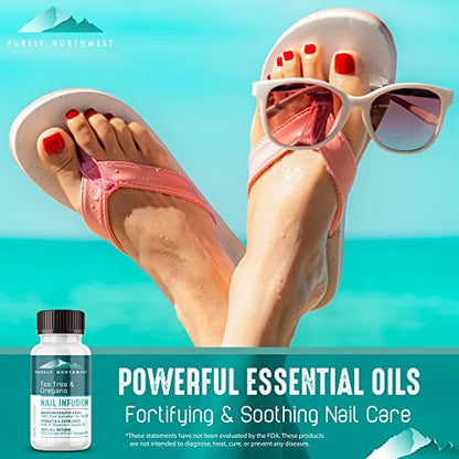 Purely Northwest-Tea Tree Oil Foot Soak & Nail Repair Oil Set- For Damaged Nails, Athletes Foot, Smelly Feet and Foot Callus - Made in the USA