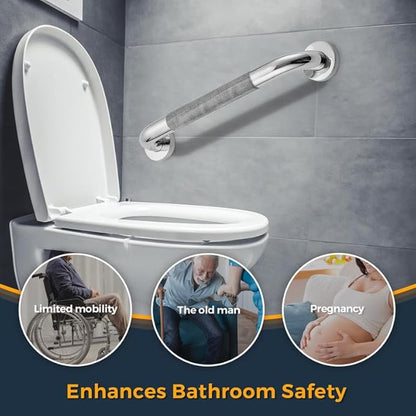 Grab Bars for Shower, 1 Pack 20-Inch Anti Slip Shower Handles for Elderly, Safety Shower Grab Bar, Stainless Steel Handicap Grab Bars for Bathroom (Polished Nickel 1" Diameter)