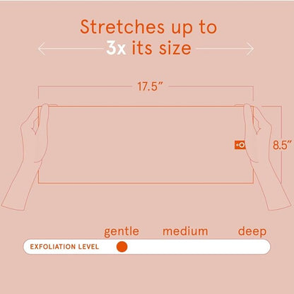 Cleanlogic Bath and Body Exfoliating Stretch Bath/Shower Cloth, Assorted Colors, 3 Count