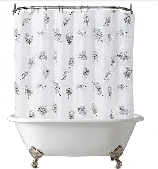 Shower Curtain Liner for Clawfoot Tub 180x70Inch Leaf Clear Heavy Duty with Magnet Bath Curtain for Clawfoot Tub All Warp Around Extra Wide 36 Metal Hooks Bathroom Durable Waterproof Liner,Leaf