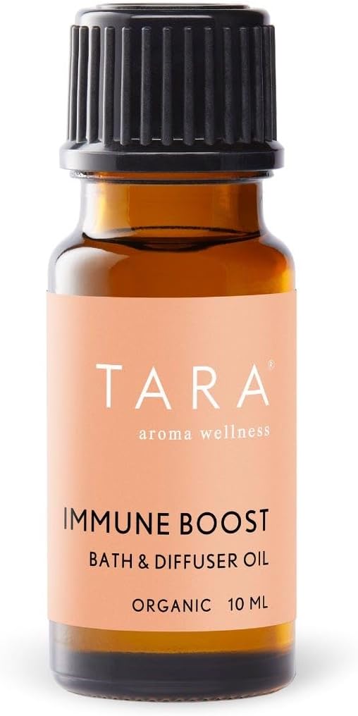 TARA Spa Therapy Immune Boost Bath & Diffuser Oil – 100% Organic, Unadulterated Essential Oils, Aromatherapy Blend for Immune Support & Vitality, Eucalyptus, Tea Tree & Lemon, 10ml