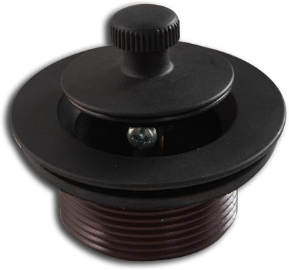 Lift and Turn Bathtub Drain Stopper with ABS Plastic Bushing, Fits in 1-1/2 Inch or 1-3/8 Inch Inner Bathtub Shoe, Easy to Install, Matte Black