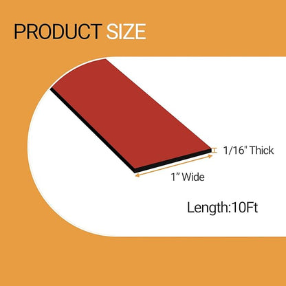 Rubber Seal Strips, Rubber Sheets, Rolls & Strips with Adhesive Backing for DIY Gaskets Material, Warehouse Sealing, Home Application Weather Striping (1” Wide x 1/16" Thick x 10' Long), Black