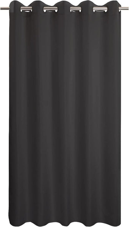 River Dream Extra Long No Hook Black Shower Curtain or Liner Soft Microfiber - 84" Length Fabric Shower Curtain Liner Set, Machine Washable & Water Repellent, Black, 71x86
