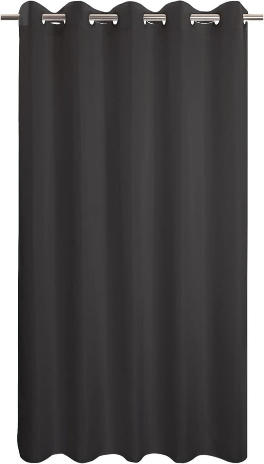 River Dream Extra Long No Hook Black Shower Curtain or Liner Soft Microfiber - 84" Length Fabric Shower Curtain Liner Set, Machine Washable & Water Repellent, Black, 71x86
