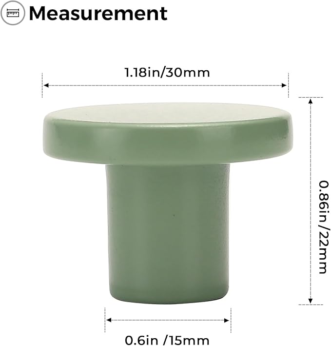 Ravinte 20 Pack Cabinet Knobs Light Green Kitchen Cabinet Knobs Round Dresser Drawer Pulls Closet Door Pulls 1-1/5 Inch