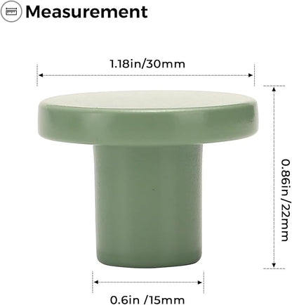 Ravinte 10 Pack Cabinet Knobs Light Green Kitchen Cabinet Knobs Round Dresser Drawer Pulls Closet Door Pulls 1-1/5 Inch