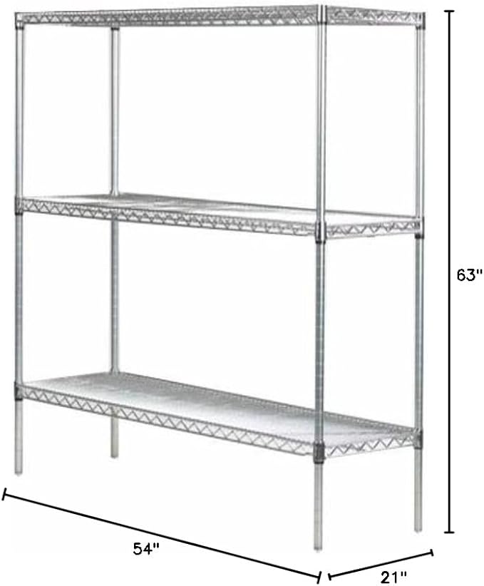 Omega 21" Deep x 54" Wide x 63" High 3 Tier Gray Starter Shelving Unit