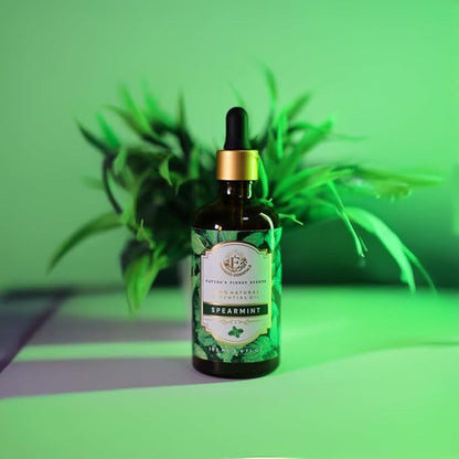 Luxurious Spearmint Essential Oil by Enhanced Essentials|with Dropper|Slow Distilled Essential Oils for Home,Skin Care,Aromatherapy,Bath,Massage,Gifting,Soap and Candle Making|3.38 fl oz (100 ml)