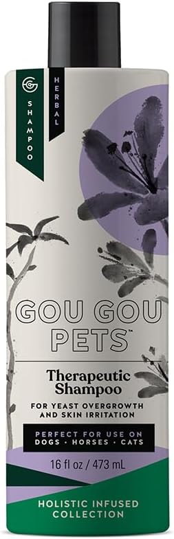 Holistic Natural Anti-Fungal Shampoo for Dogs, Cats & Horses: Veterinarian Recommended: Relieve Itching & Flaking Skin Caused by Fungal Infections & Skin Conditions - Made in USA - 16 oz