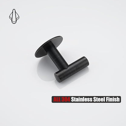 JQK Self Adhesive Towel Hook Bronze, No Drill Stick on Coat Robe Clothes Wall Hook for Bathroom Kitchen Garage 4 Pack, 304 Stainless Steel Oil Rubbed Bronze, ATH110-ORB-P4