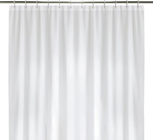 LiBa Bathroom Shower Curtain - Waterproof Plastic Shower Curtain Premium PEVA Non-Toxic with Rust Proof Grommets White 8G Heavy Duty Bathroom Accessories 72x84